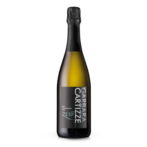 Bottiglia di Prosecco Valdobbiadene Superiore di Cartizze DOCG Brut "Zero" di produzione Garbara.